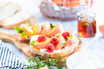 Peach ricotta toast