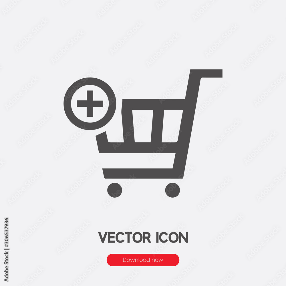 Poster add to cart icon vector. linear style sign for mobile concept and web design. add to cart symbol ill