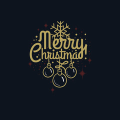 Merry Christmas And Happy New Year Vector Design with Snowflake and Embellishment.