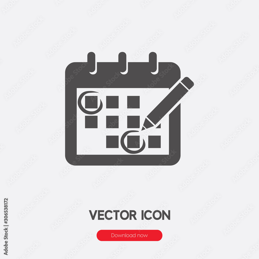 Poster calendar icon vector. linear style sign for mobile concept and web design. calendar symbol illustrat