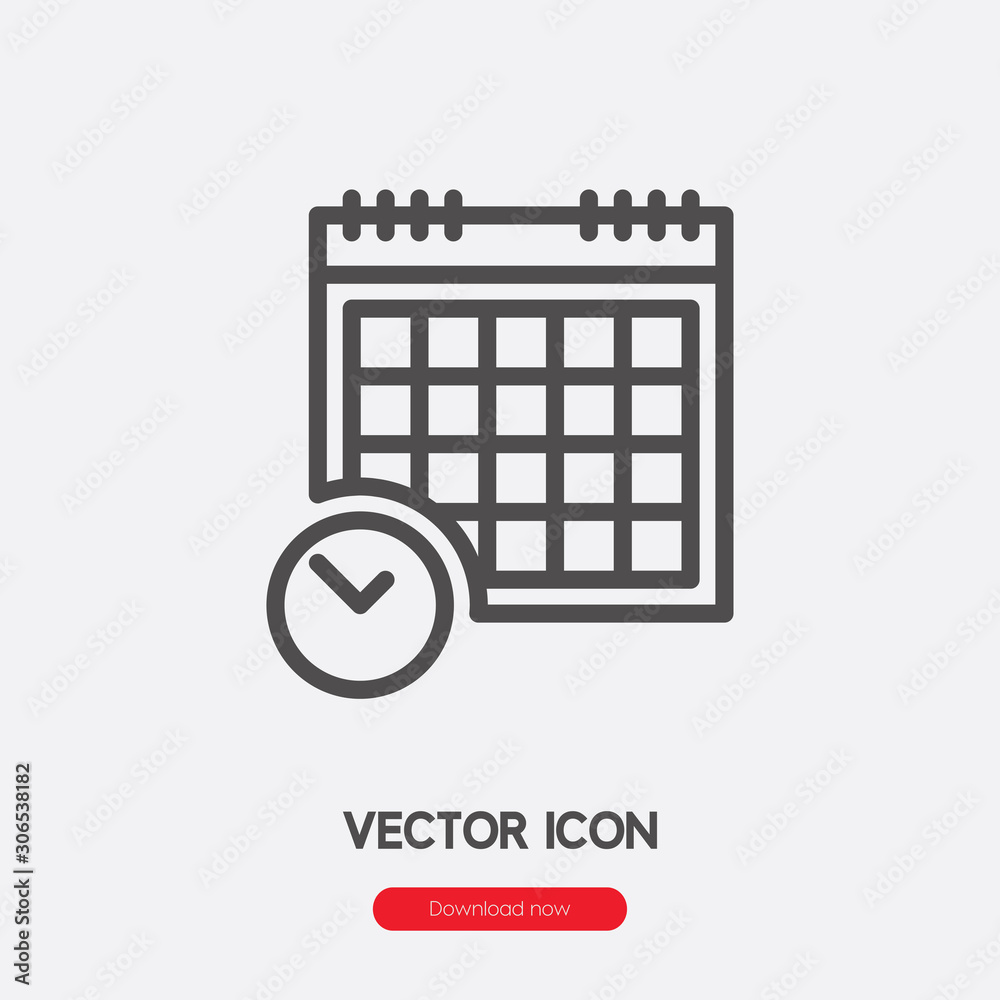 Poster calendar icon vector. linear style sign for mobile concept and web design. calendar symbol illustrat
