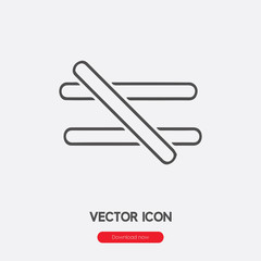 Is not equal to icon vector. Linear style sign for mobile concept and web design. Not equal to symbol illustration. Pixel vector graphics - Vector.