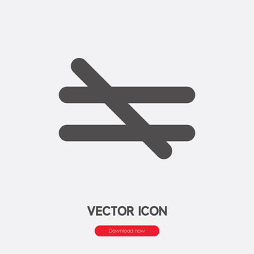 Is not equal to icon vector. Linear style sign for mobile concept and web design. Not equal to symbol illustration. Pixel vector graphics - Vector.