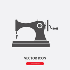 Sewing machine icon vector. Linear style sign for mobile concept and web design. Sewing machine symbol illustration. Pixel vector graphics - Vector.