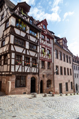 Historic timbered house (frame house) in Nuremberg, Bavaria, Germany