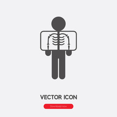 X-ray icon vector. Linear style sign for mobile concept and web design. X-ray symbol illustration. Pixel vector graphics - Vector.