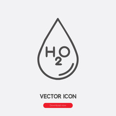 Water icon vector. Linear style sign for mobile concept and web design. Water symbol illustration. Pixel vector graphics - Vector.	