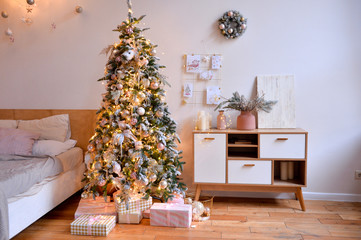 Decorations for christmas party. Christmas tree. Christmas decorations ideas. 