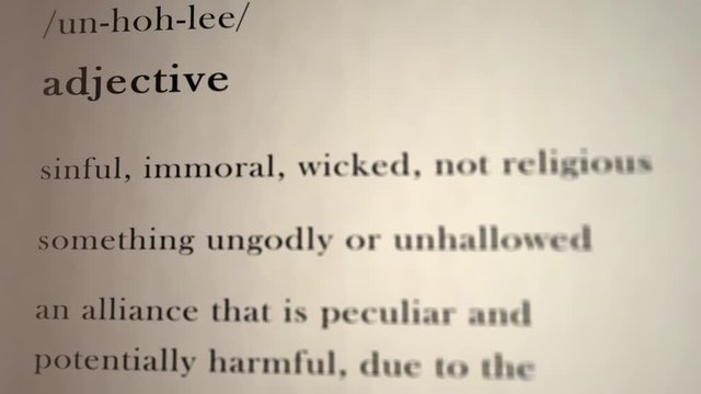 Unholy Definition