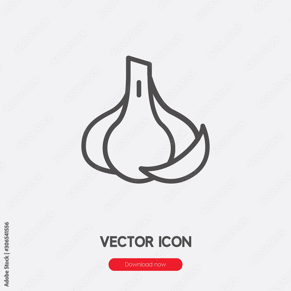 Poster garlic icon vector. linear style sign for mobile concept and web design. garlic symbol illustration.