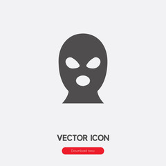 Balaclava icon vector. Linear style sign for mobile concept and web design. Balaclava symbol illustration. Pixel vector graphics - Vector.	
