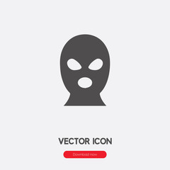 Balaclava icon vector. Linear style sign for mobile concept and web design. Balaclava symbol illustration. Pixel vector graphics - Vector.	