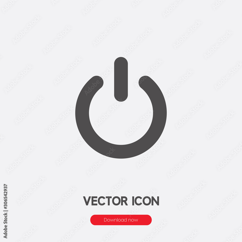 Poster power button icon vector. linear style sign for mobile concept and web design. start button symbol i