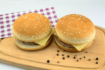 hamburger on white background