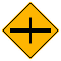4-Junction Crossroads Junction Traffic Road Sign,Vector Illustration, Isolate On White Background Label. EPS10