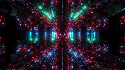 futuristic reflective scifi tunnel with glowing holy christian cross 3d illustration background wallpaper