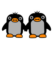 2 süße Pinguine zoo kalt clipart comic cartoon