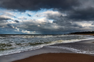 Stormy weather on Baltic sea.
