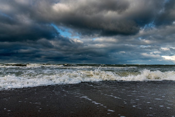 Stormy weather on Baltic sea.