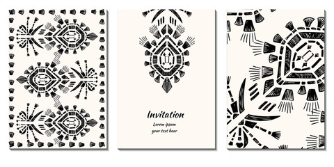 Cover royal greeting design. Modern template with ikat ornament for wedding design or greeting card any purpose.