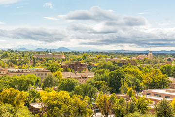 Fototapeta na wymiar Santa Fe, New Mexico Skyline from Cross of the Martyrs Park