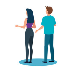 Couple of woman and man design, Relationship love romance holiday and together theme Vector illustration