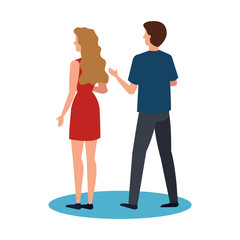 Fototapeta premium Couple of woman and man design, Relationship love romance holiday and together theme Vector illustration