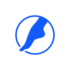 Blue foot inside a circular design showing healthy skin and veins