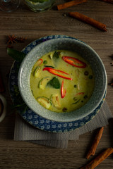 thai food green curry