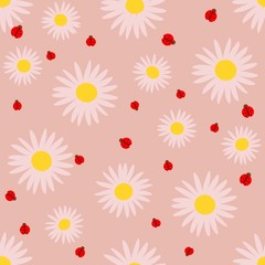 Obraz premium seamless floral pattern with white flowers vector drawing