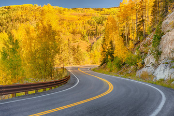 Autumn Road through San Juan Mountains of Colorado