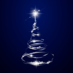  Elegant light in the shape of Christmas tree, vector, Christmas illustration