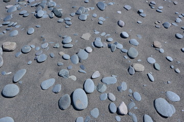 Sandy Beach with smooth stones & Pebbles