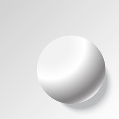Realistic white ball isolated on white background. Vector Illustration