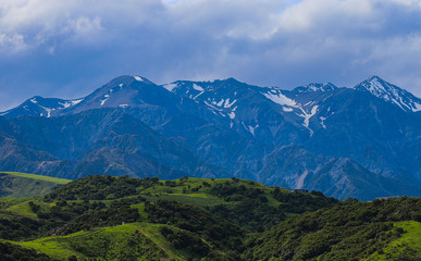 mountains and clouds