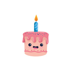 Cake cartoon design, happy birthday celebration decoration party festive and surprise theme Vector illustration