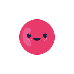 Sphere cartoon design, Kawaii expression cute character funny and emoticon theme Vector illustration