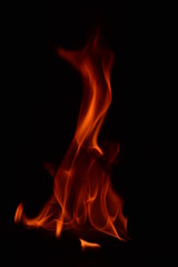 Beautiful fire flames on a black background.