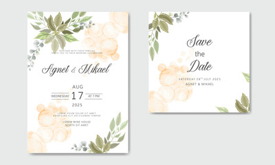 Fototapeta na wymiar wedding invitation cards with beautiful floral