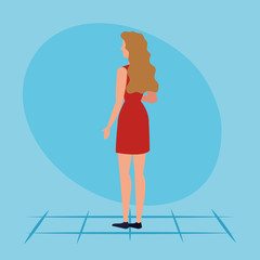 Avatar woman design, Girl female person people human and social media theme Vector illustration