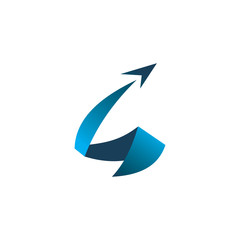 color arrow fly logo design