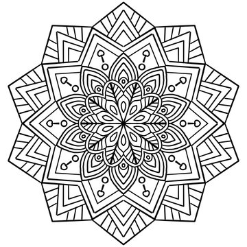 Coloring Pages. Coloring Book for kids and adults. Coloring mandala pictures of floral patterns on a white background
