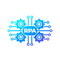 RPA vector icon with gears, robotic process automation