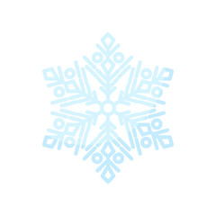 Crystal Snowflake. Flat icon design isolated on white background. Christmas, New year design elements. Vector illustration.
