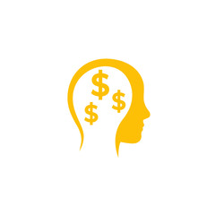 business ideas, money thinking vector icon