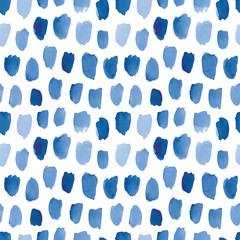 Hand-drawn seamless pattern with abstract watercolor shapes.
