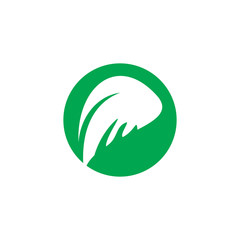color circle leaf logo design