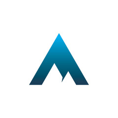 triangle mountain color logo design