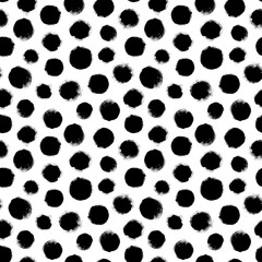 Seamless polka dot pattern. Hand-painted circles. Ink illustration. - 306559904