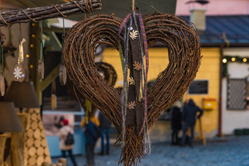 heart made of braided rods on the advent markte